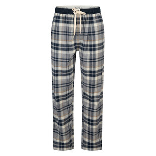 Phil & Co Heren Pyjamabroek Lang Flanel Geruit Grijs