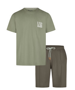 Phil & Co Heren Shortama Korte Pyjama Set Groen Proces