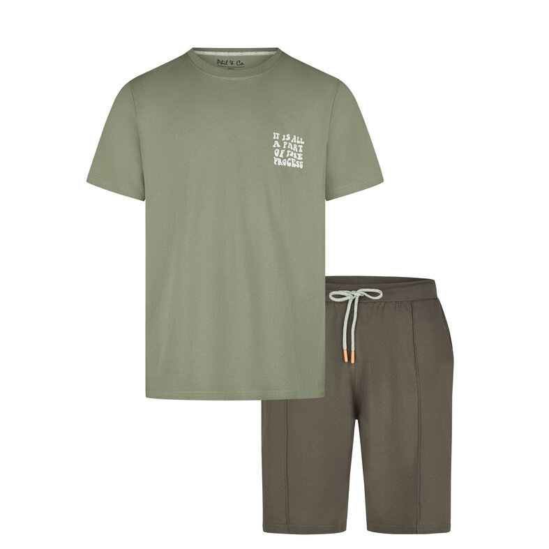 Phil & Co Phil & Co Men's Short Pants Short Pajama Set Green Process