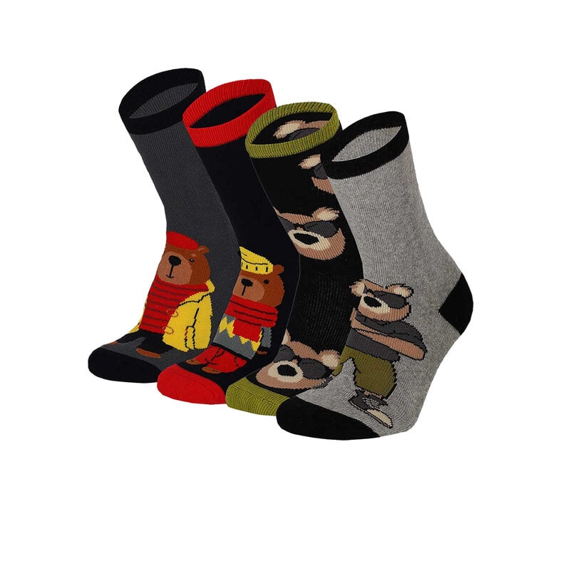 Apollo Apollo Jongens Antislip Sokken 4-Pack Beer Print