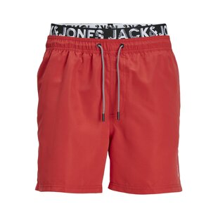 Jack & Jones Heren Zwemshort JPSTFIJI Dubbele Waistband Rood