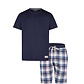 Phil & Co Phil & Co Heren Shortama Korte Pyjama Set Donkerblauw Geruit