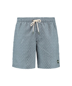 Shiwi Heren Zwemshort MIKE 7" Doolhof Print Groen/Wit