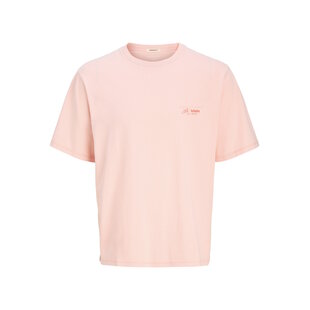Jack & Jones Heren T-shirt JORALMERIA Relaxed Fit Ronde Hals Roze