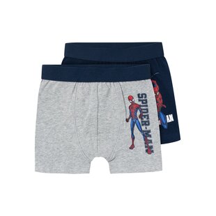 Name It Jongens Boxershorts Spiderman Blauw/Grijs 2-Pack