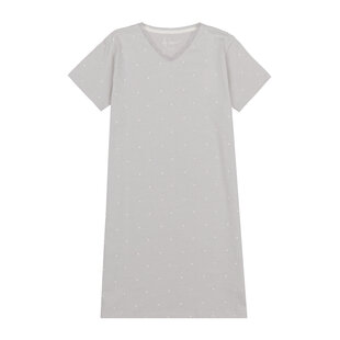 By Louise Dames Nachthemd Korte Mouw Grijs Gestipt