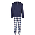 Phil & Co Phil & Co Men's Pyjama Set Long Dark Blue Checkered