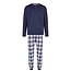 Phil & Co Phil & Co Men's Pyjama Set Long Dark Blue Checkered