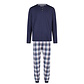 Phil & Co Phil & Co Men's Pyjama Set Long Dark Blue Checkered