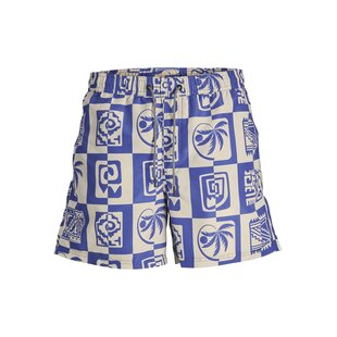 Jack & Jones Men's Swim Short OCEANDAY Print Blue