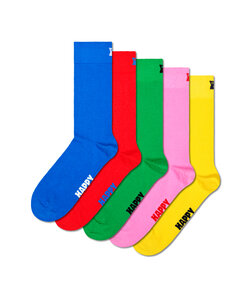 Happy Socks Effen Sokken Multi Colors 5-Pack