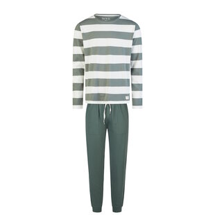 Phil & Co Men's Pyjama Set Long Green Striped