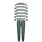 Phil & Co Phil & Co Heren Pyjama Set Lang Groen Gestreept