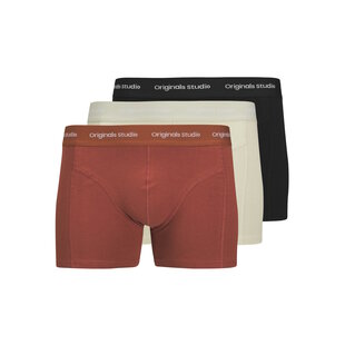 Jack & Jones Heren Boxershorts Trunks JACVESTERBRO 3-Pack Rood/Crème/Zwart