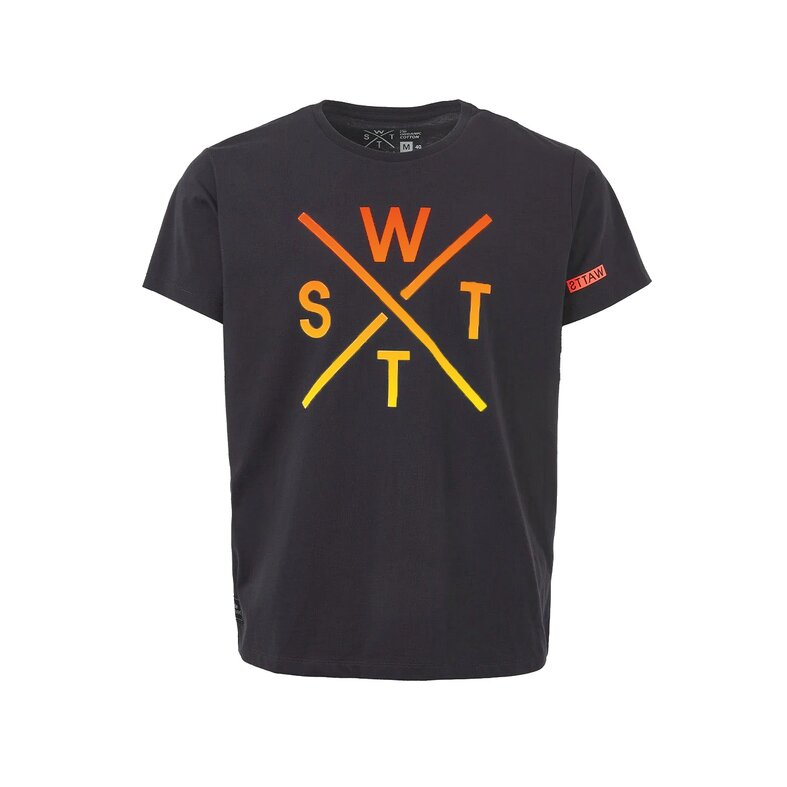 WATTS WATTS Unisex Logo T-Shirt WATTS03 Organic Cotton Dark Gray