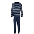 Phil & Co Phil & Co Heren Pyjama Set Interlock Donkerblauw Gestreept