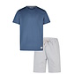Phil & Co Phil & Co Heren Shortama Korte Pyjama Set Blauw Gestreept