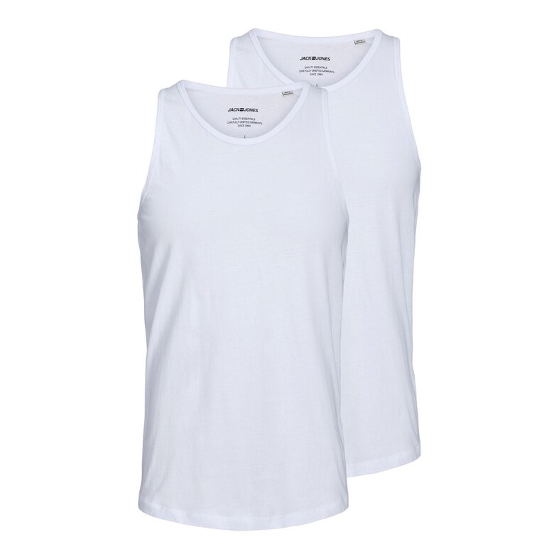 Jack & Jones Jack & Jones Men's Tank Top JACBASIC Cotton White 2-Pack