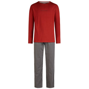 Phil & Co Men's Pyjama Set Long Single Jersey Cotton Red