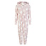 By Louise By Louise Dames Huispak Onesie Fleece Roze Hartjes