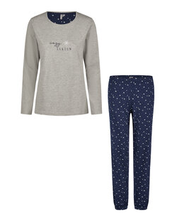 By Louise Ladies Pyjama Set Long Cotton Grey