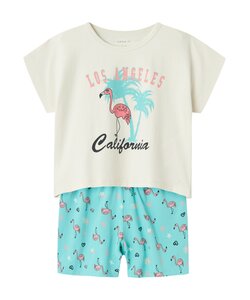 Name It Girls Short Pajama Set Shortama Flamingo
