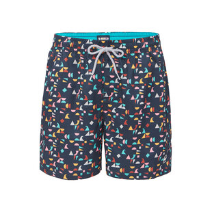 Happy Shorts Heren Zwemshort Geometrische Print Donkerblauw
