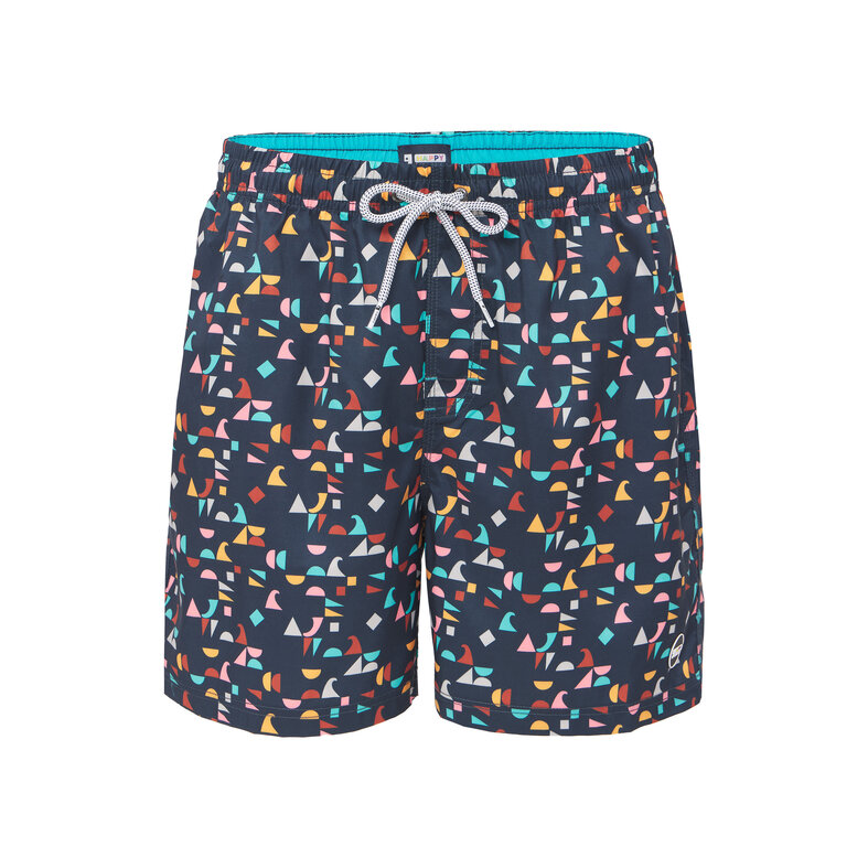 Happy Shorts Happy Shorts Heren Zwemshort Geometrische Print Donkerblauw