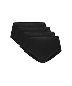 Ten Cate Dames Heupslip Midi Bio Katoen 4-Pack Zwart