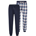 Phil & Co Phil & Co Men's Pyjama Pants Long Checkered/Plain 2-Pack