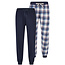 Phil & Co Phil & Co Men's Pyjama Pants Long Checkered/Plain 2-Pack