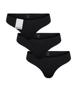 Pieces Dames String PCNAMEE Naadloos Zwart 3-Pack