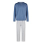 Phil & Co Phil & Co Heren Pyjama Set Lang Blauw Gestreept