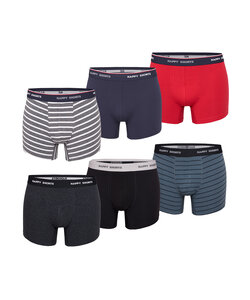 Happy Shorts Boxershorts Heren Multipack 6-Pack Grijs / Blauw Gestreept
