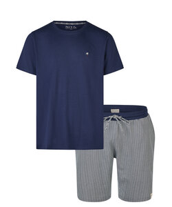 Phil & Co Heren Shortama Korte Pyjama Set Palm Blauw