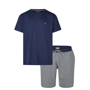 Phil & Co Men's Short Pajama Short Pajama Set Palm Blue