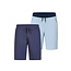 Phil & Co Phil & Co Heren Korte Pyjamabroek Gestreept/Effen Blauw 2-Pack