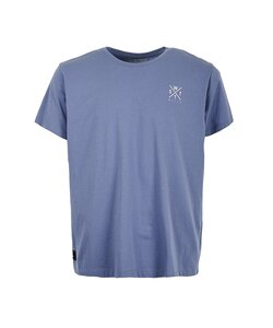 WATTS Unisex Logo Backprint T-Shirt PALM Organic Cotton Blue
