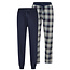 Phil & Co Phil & Co Men's Pyjama Pants Long Checkered/Plain 2-Pack
