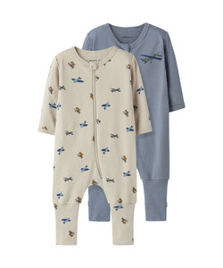 Name It Baby Pajamas Boys NBMNIGHTSUIT Zip 2-Pack Airplane