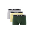 Lacoste Lacoste Heren Boxershorts Classic Trunks Groen/Geel/Grijs 3-Pack