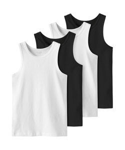 Name It Boys Shirt Top NKFTANK 4-Pack Black/White