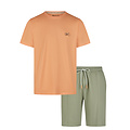 Phil & Co Phil & Co Heren Shortama Korte Pyjama Set Oranje Fiets
