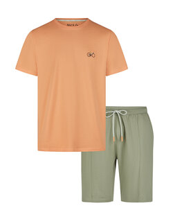 Phil & Co Men's Short Pajama Short Pajama Set Orange Bicycle