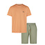 Phil & Co Phil & Co Heren Shortama Korte Pyjama Set Oranje Fiets