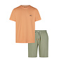 Phil & Co Phil & Co Heren Shortama Korte Pyjama Set Oranje Fiets