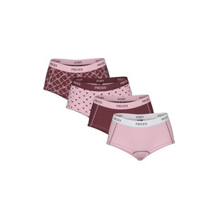 Pieces Women's Hipster PCLOGO 4-Pack Pink