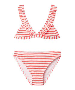 Name It Girls Bikini Set NKFZALEY Striped Red/White