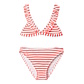 Name It Name It Girls Bikini Set NKFZALEY Striped Red/White