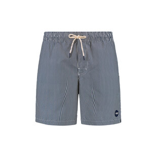 Shiwi Men's Swim Short MIKE 7" Striped Dark Blue/White